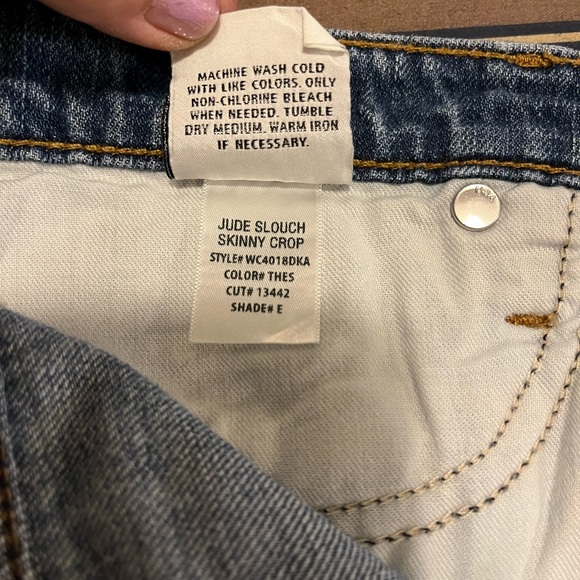 Hudson Jeans Jude Slouch Skinny Crop Distressed Jeans SZ 28waist - Picture 14 of 14